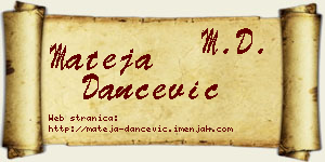 Mateja Dančević vizit kartica